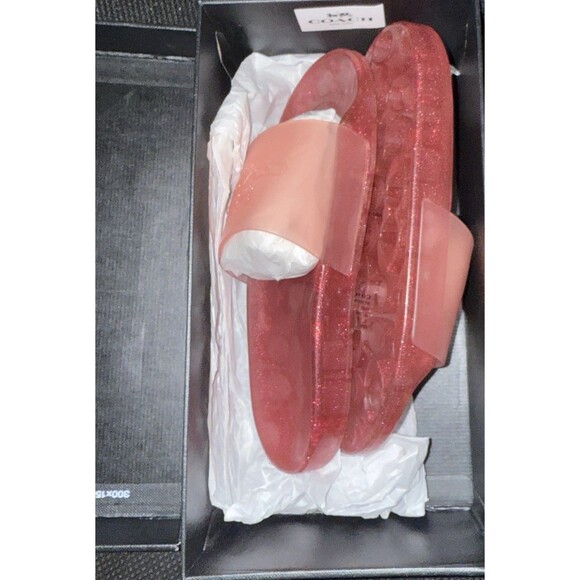 Coach C3068 Ulyssa Women's Rubber Pink Slide Sandals Size 7 - Picture 4 of 9